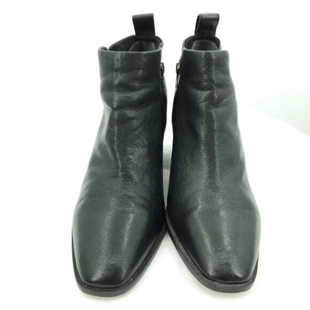 Vionic Lyssa Comfort Heeled Side Zip Ankle Boot 10 Black Leather